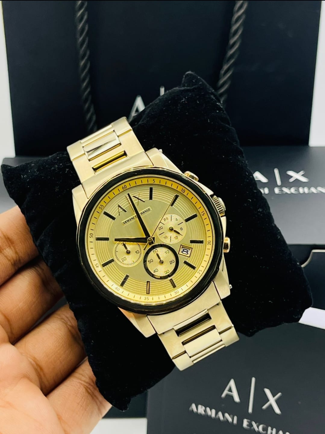 ARMANI EXCHANGE GOLD CHRONOGRAPH 2099